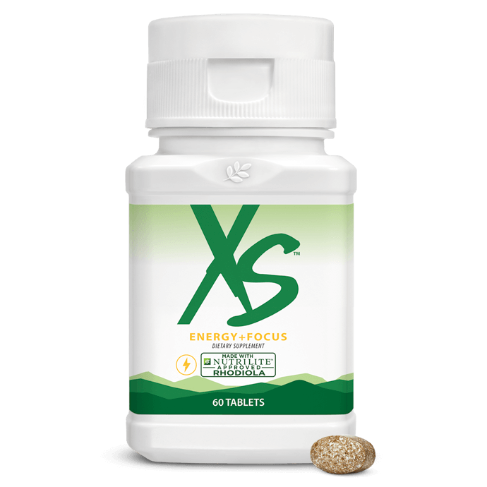 Frasco de XS Energy + Focus con 60 tabletas